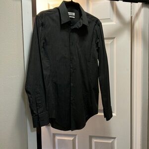 Calvin Klein Black Dress Shirt Formal Cotton Blend